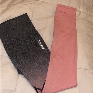 Pink/gray ombré seamless Gymshark leggings size M